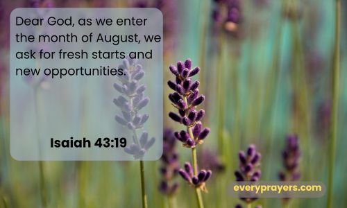 A Prayer for New Beginnings in August